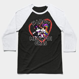 Happy Meow-di Gras Baseball T-Shirt